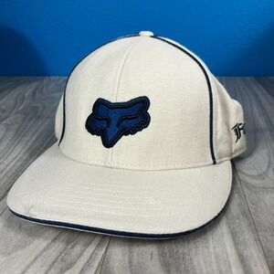 Fox Racing Hat All Pro Wool Mens Fitted 7 1/8 Off White‎ Black Stripe